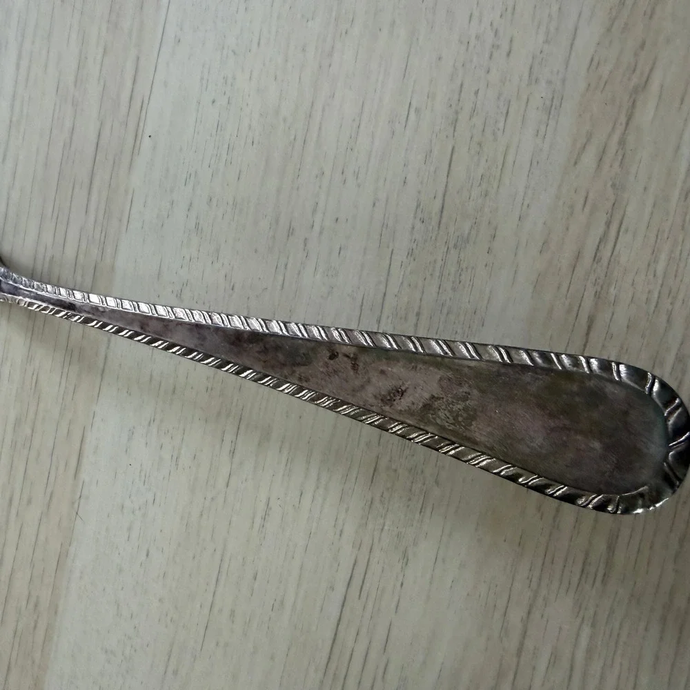 Vintage Silverplated Italy Floral Engraved Pie Cake Server Ornate Rope Handle
